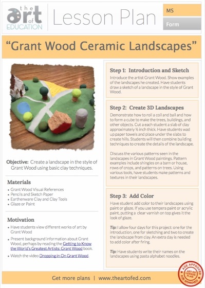 Grant Wood Ceramic Landscapes: Free Lesson Plan Download | The Art of ...